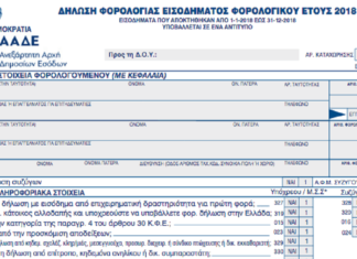 Τύπος και περιεχόμενο της δήλωσης φυσικών προσώπων έτους 2018 E1 - 2018