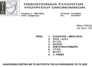 ΟΣΥΟ: ΑΝΑΚΟΙΝΩΣΗ ΣΧΕΤΙΚΑ ΜΕ ΤΗ ΛΕΙΤΟΥΡΓΙΑ ΤΗΣ ΚΑΤΑΣΚΗΝΩΣΗΣ