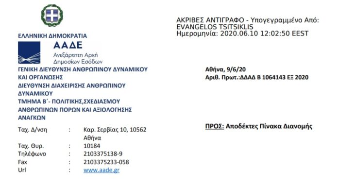 Πρόσκληση για την ενίσχυση των Κέντρων Εξυπηρέτησης Φορολογουμένων